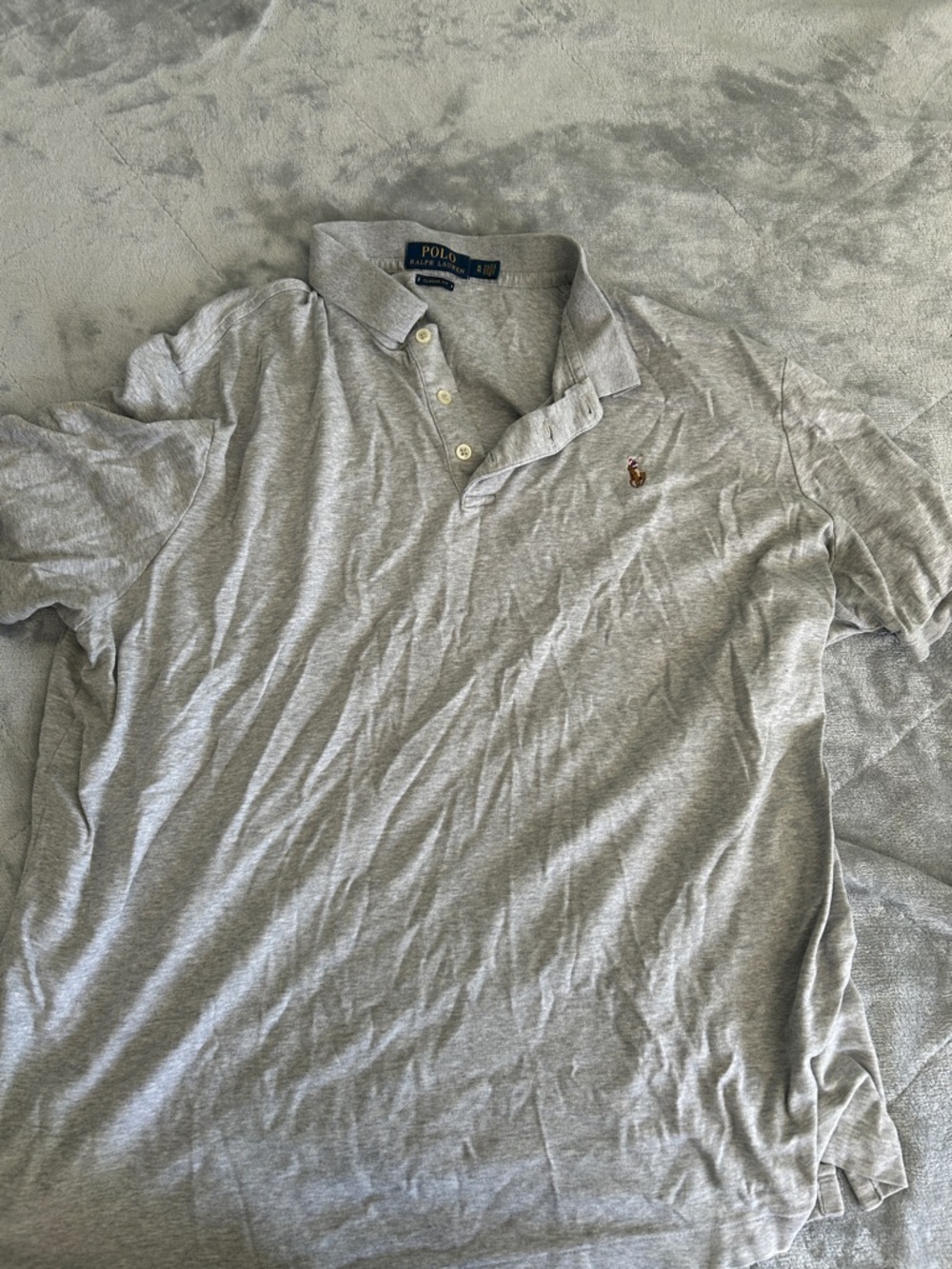 Polo by Ralph Lauren Light Gray Short-Sleeve Polo with Pony Logo